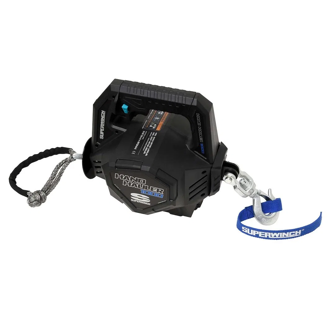 1710001 – SUPERWINCH Winch, Portable Hand Hauler Winch 24 Volt DC 1000 Pound Line Pull Capacity 28 Foot Synthetic Rop...